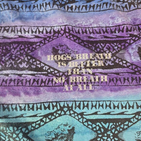Vintage HOG’S BREATH SALOON AOP Tie Dye Key West Florida Men's Size XL - Picture 6 of 10